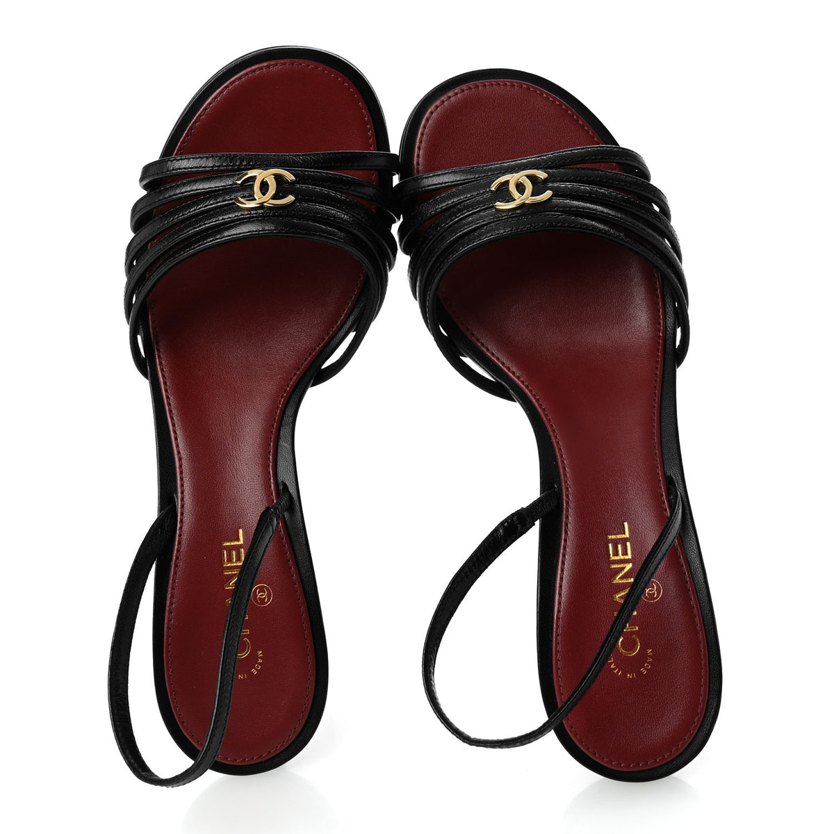 Goatskin CC Sandals 36.5 Black