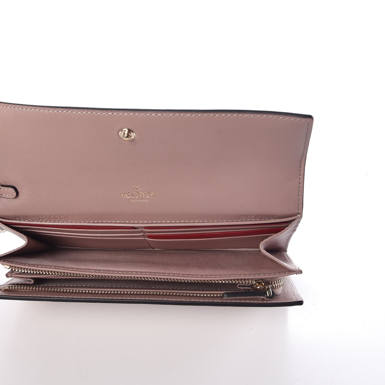 Valentino Garavani Calfskin Rockstud Wristlet Travel Wallet Poudre 5 of 9