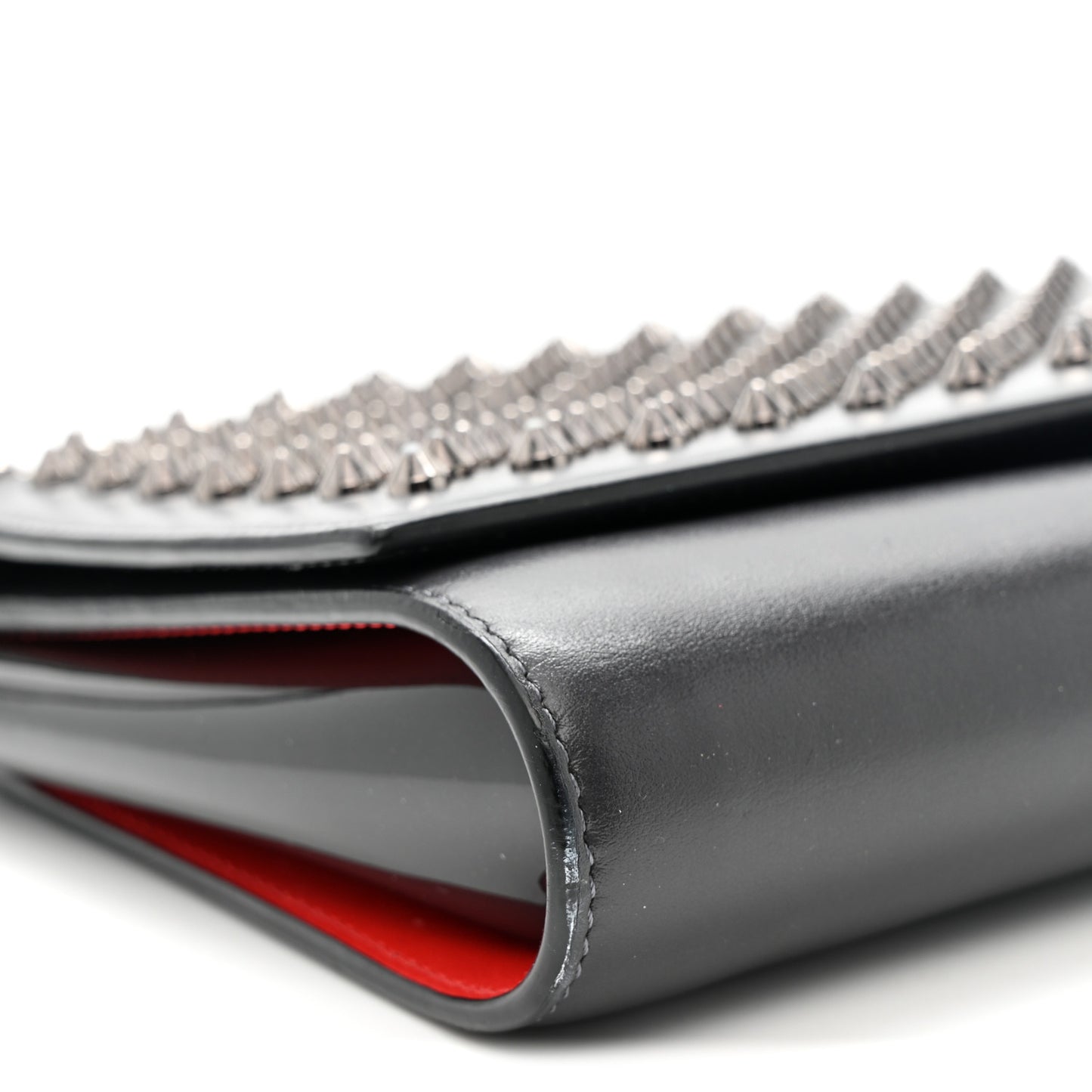 Calfskin Patent Spikes Paloma Clutch Black