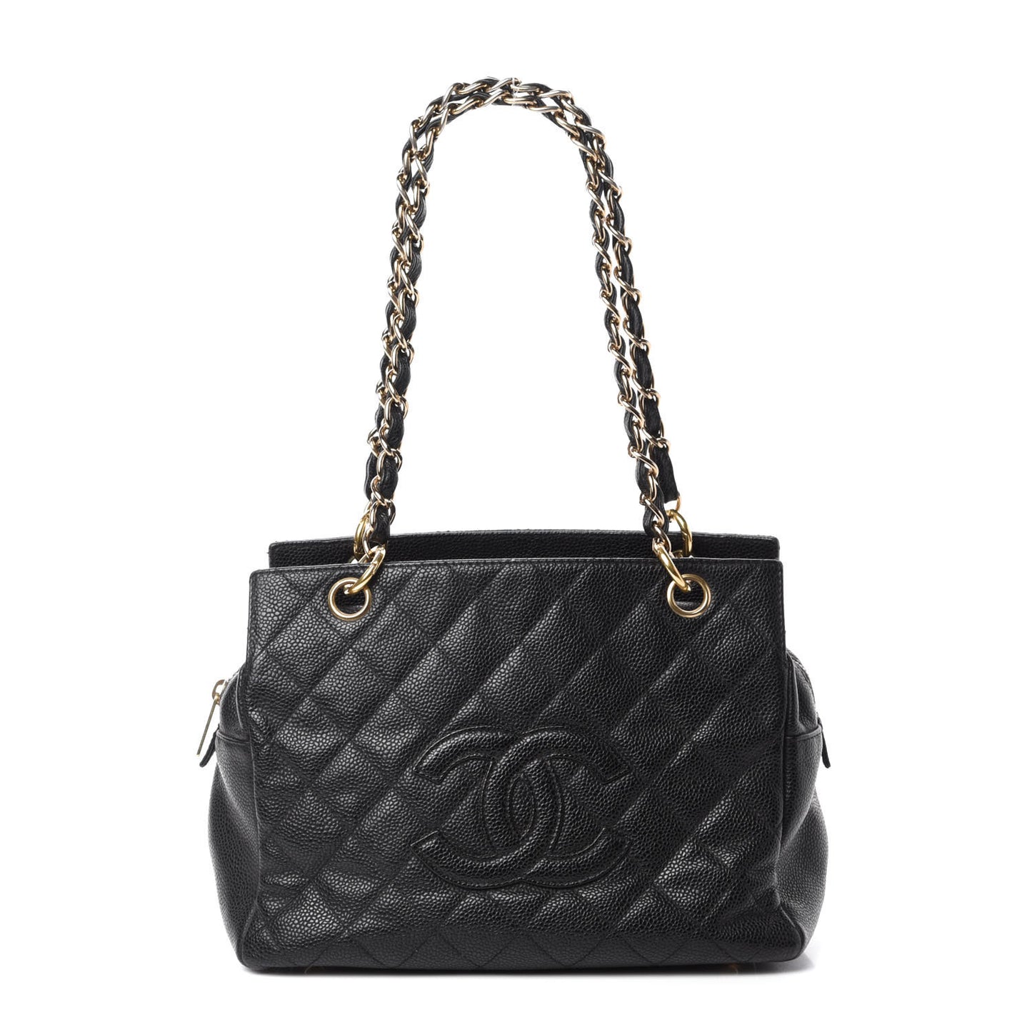 Caviar Quilted Petit Timeless Tote PTT Black