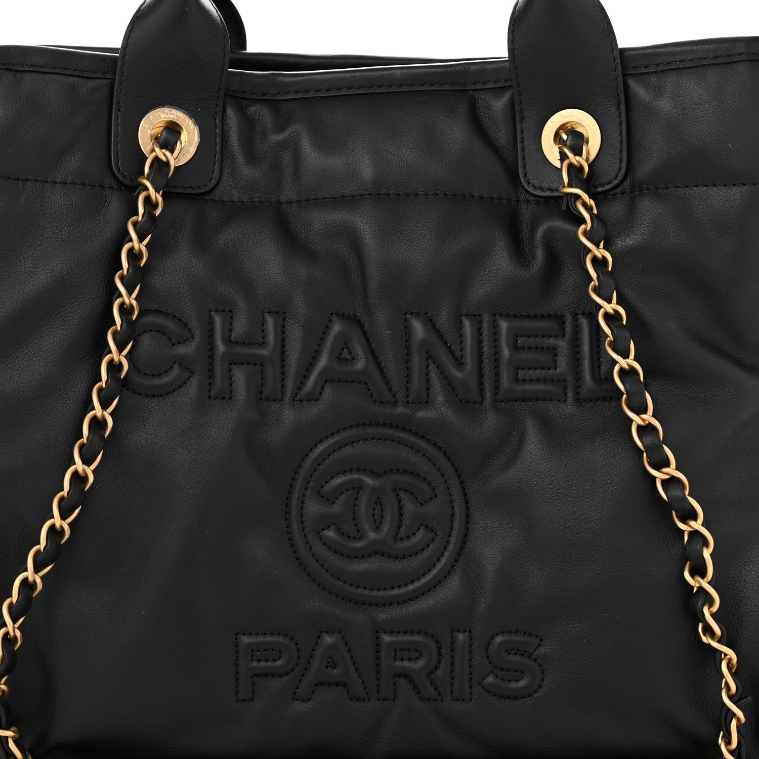 Chanel Calfskin Small Deauville Tote Black 9 of 15