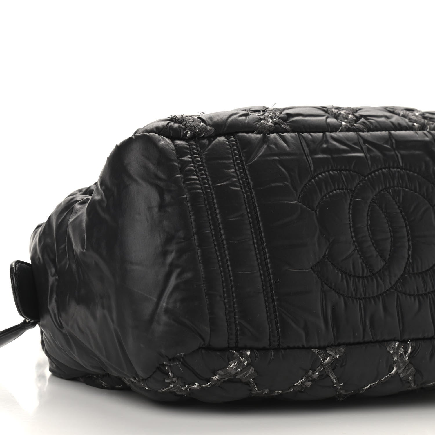 Chanel Nylon Quilted Tweed Stitch Bubble Camera Case Black 9 of 13
