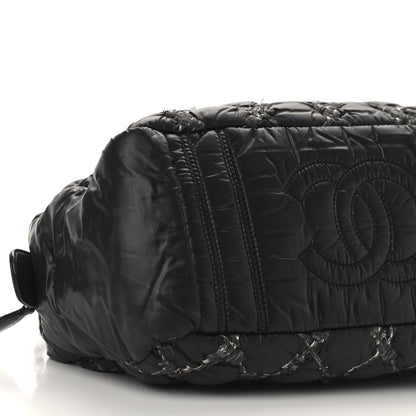 Chanel Nylon Quilted Tweed Stitch Bubble Camera Case Black 9 of 13