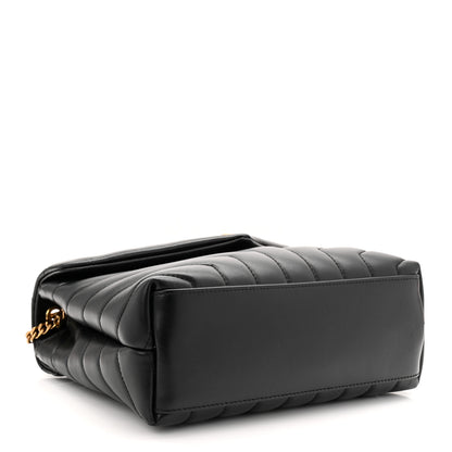 Saint Laurent Calfskin Y Quilted Monogram Small Loulou Chain Satchel Black 4 of 10