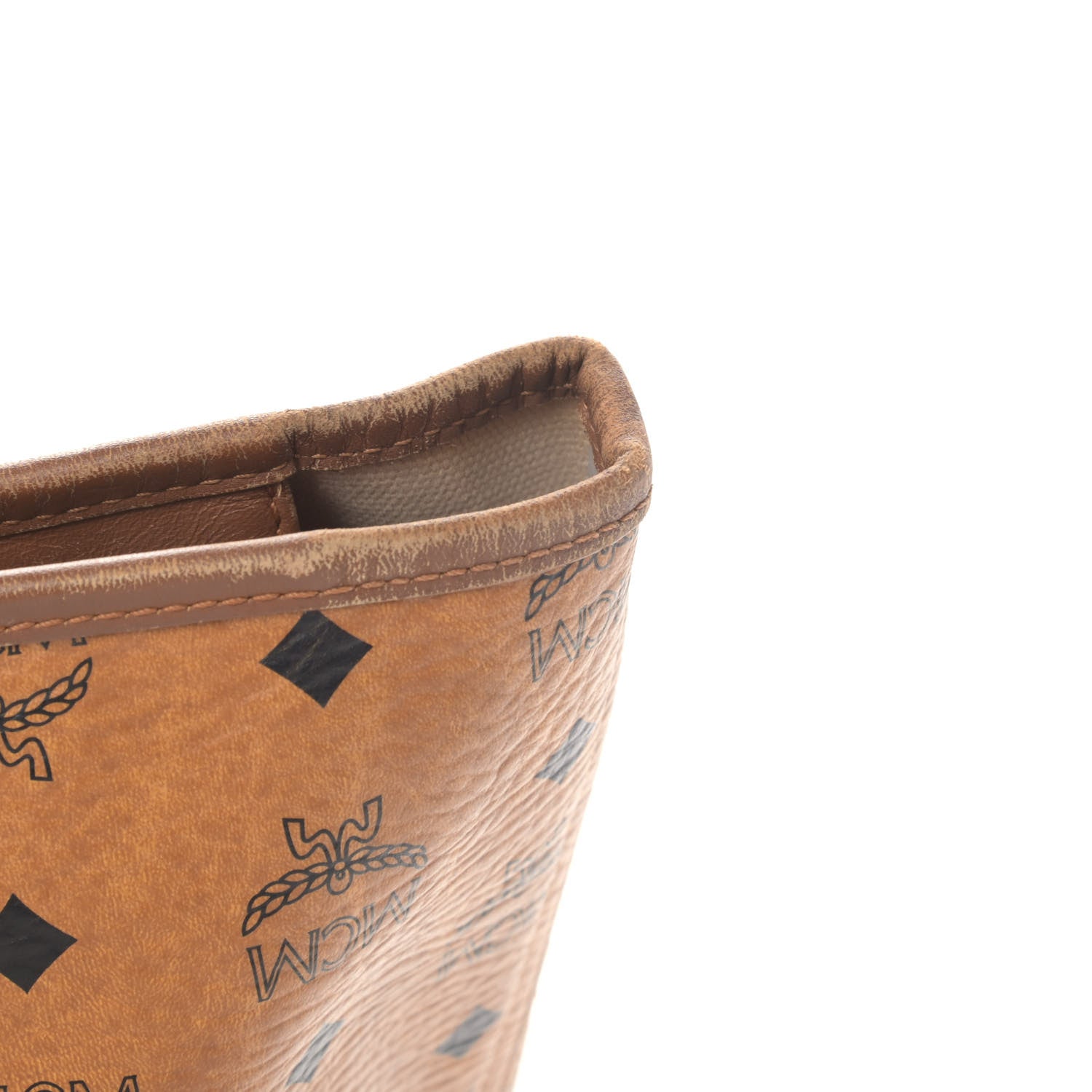 MCM Visetos Dog Bone Shopper Tote Cognac 7 of 11