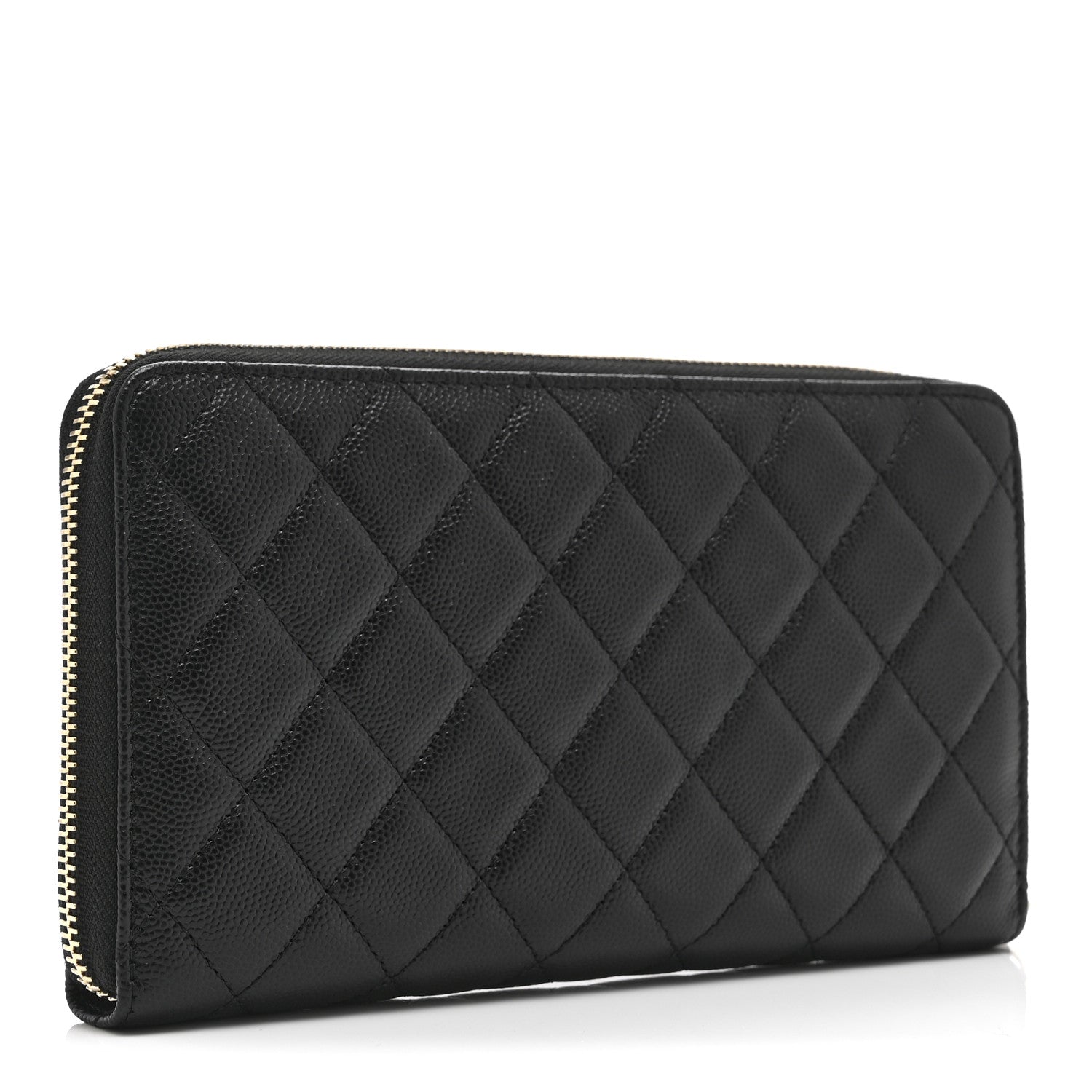 Chanel Caviar Quilted Large Zip Around Organizer Wallet Black 3 of 11