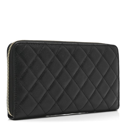 Chanel Caviar Quilted Large Zip Around Organizer Wallet Black 3 of 11