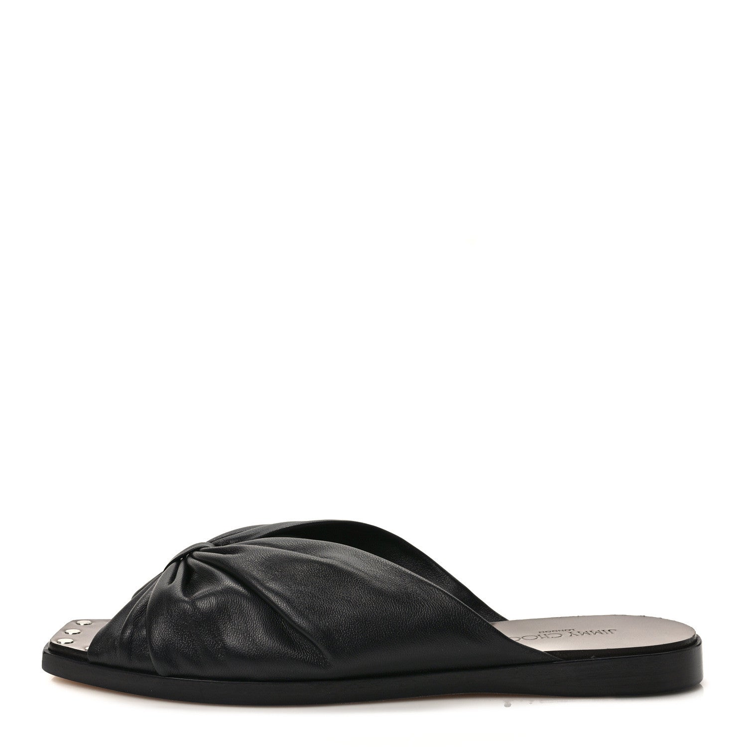 Jimmy Choo Nappa Jupiter Slide Sandals 38.5 Black 1 of 8