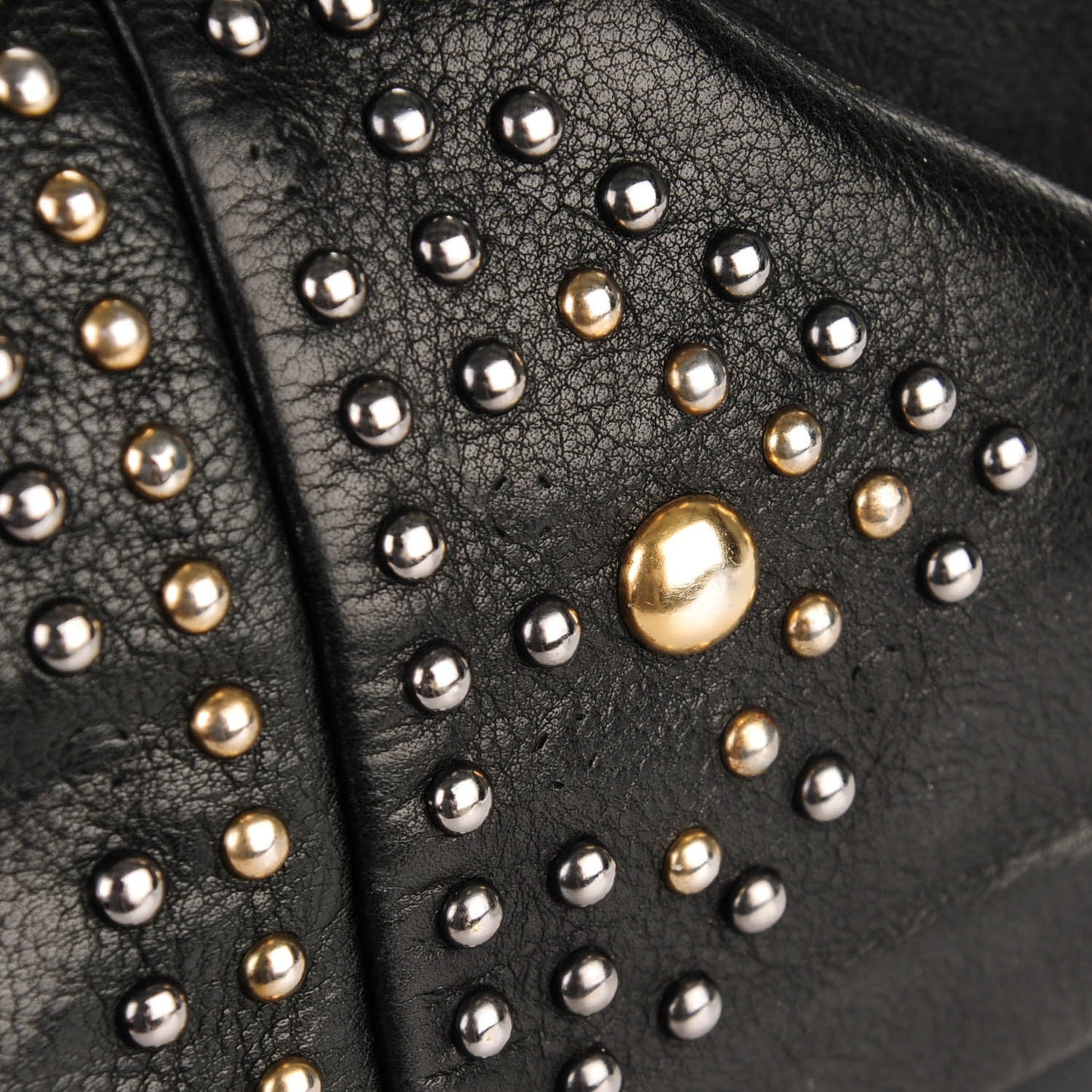 Calfskin Studded Sac Y Rock Black
