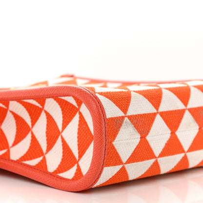 Prada Jacquard Saffiano Triangolo Symbole Embroidered Micro Tote Orange White 8 of 12
