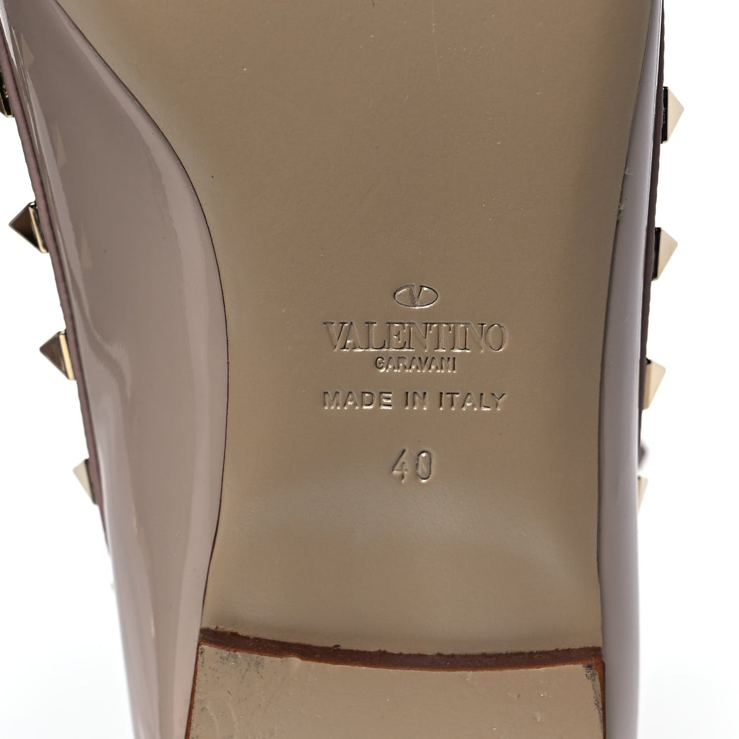 Patent Rockstud Cage Ballerina Flats 40 Poudre