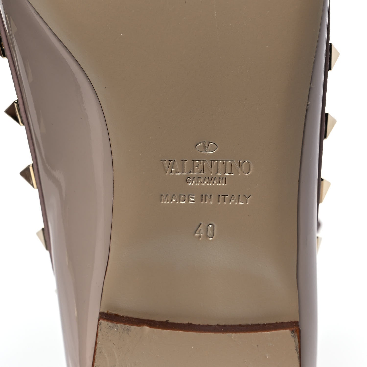 Valentino Garavani Patent Rockstud Cage Ballerina Flats 40 Poudre 6 of 8