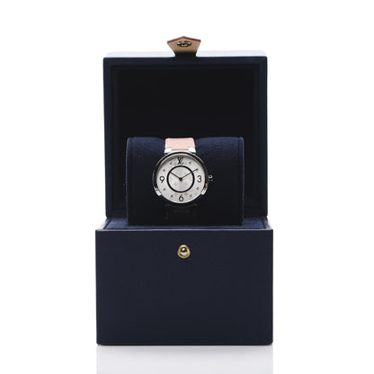 Louis Vuitton Stainless Steel Alligator Diamond 33mm Tambour Slim Quartz Watch 8 of 8