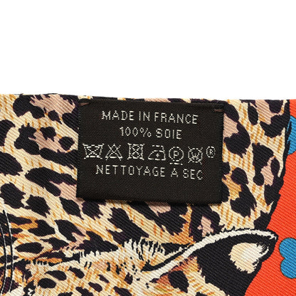Hermes Silk Jungle Love Love Twilly Orange Bleu Brun 3 of 4