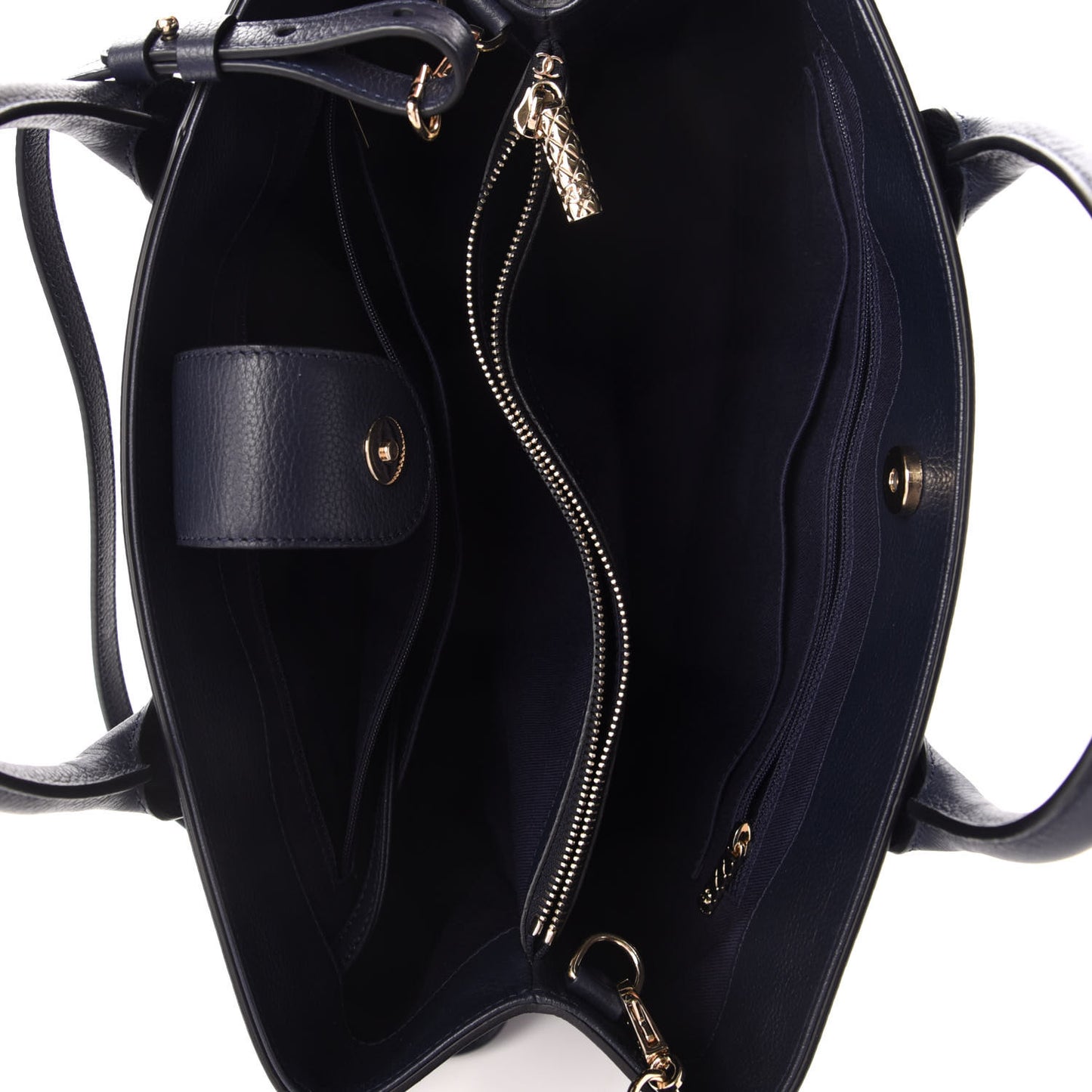 Grained Calfskin Medium Neo Executive Shopper Tote Navy