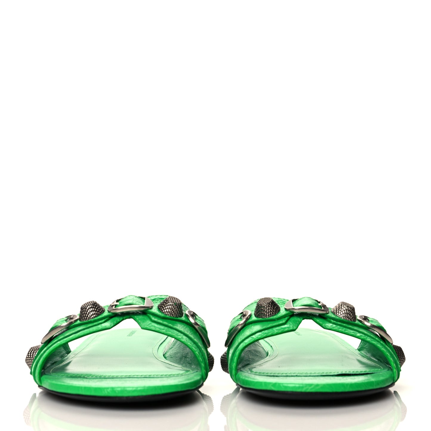 Agneau Arena Cagole Flat Slide Sandals 39 Vivid Green
