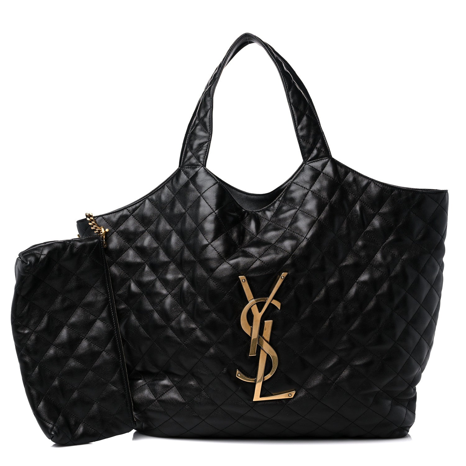 Saint Laurent Lambskin Quilted Maxi Icare Shopping Tote Black 1 of 10
