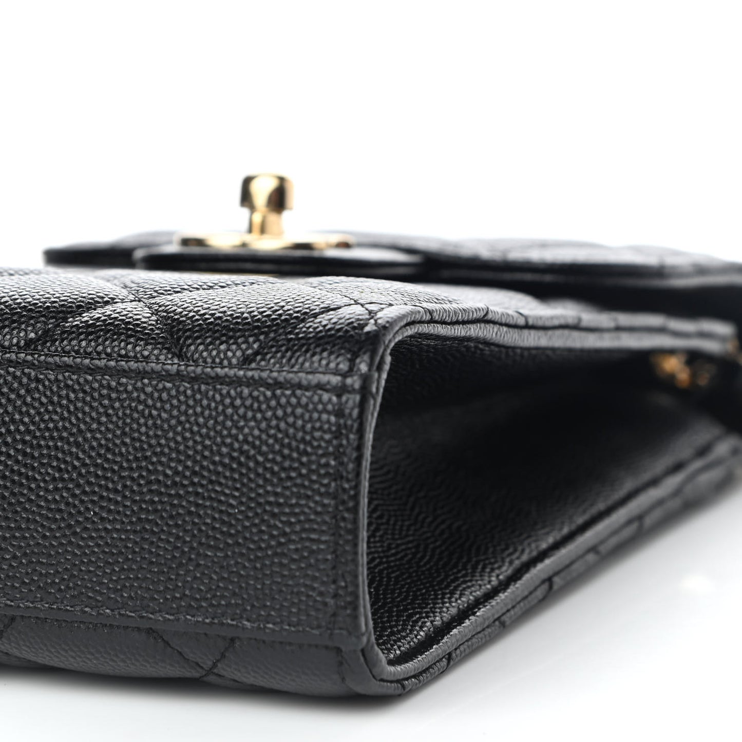 Caviar Quilted Classic Phone Holder Black