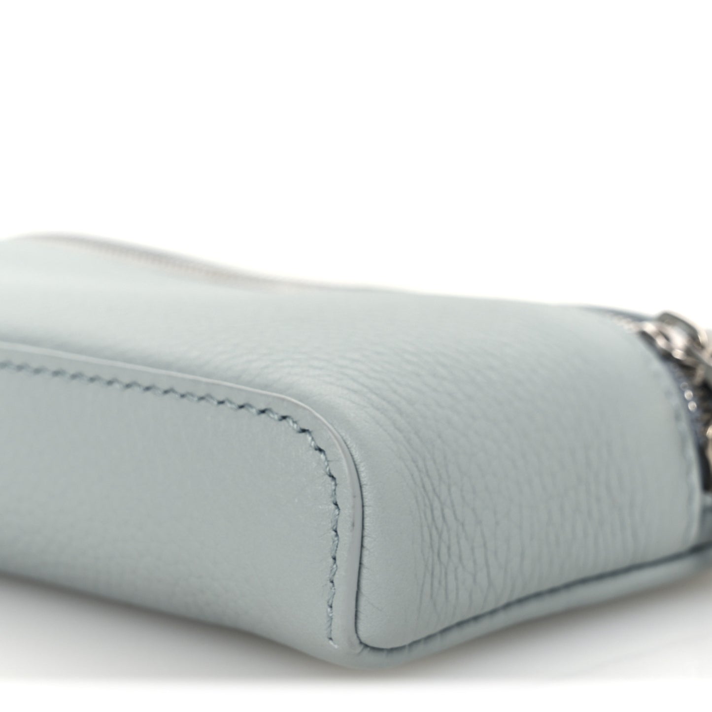 Grained Calfskin Extra Pocket Mini Pouch Minty Breeze