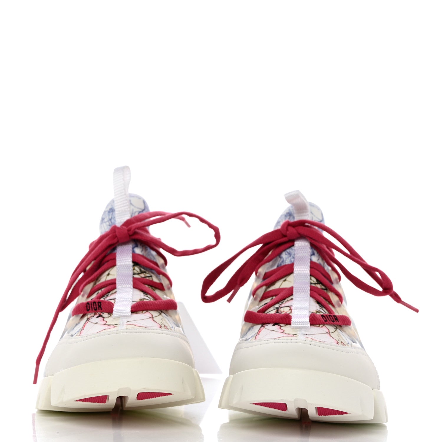 Christian Dior Technical Fabric Dior Around the World Print Womens D-Connect Sneakers 39 Blue Multicolor 2 of 8