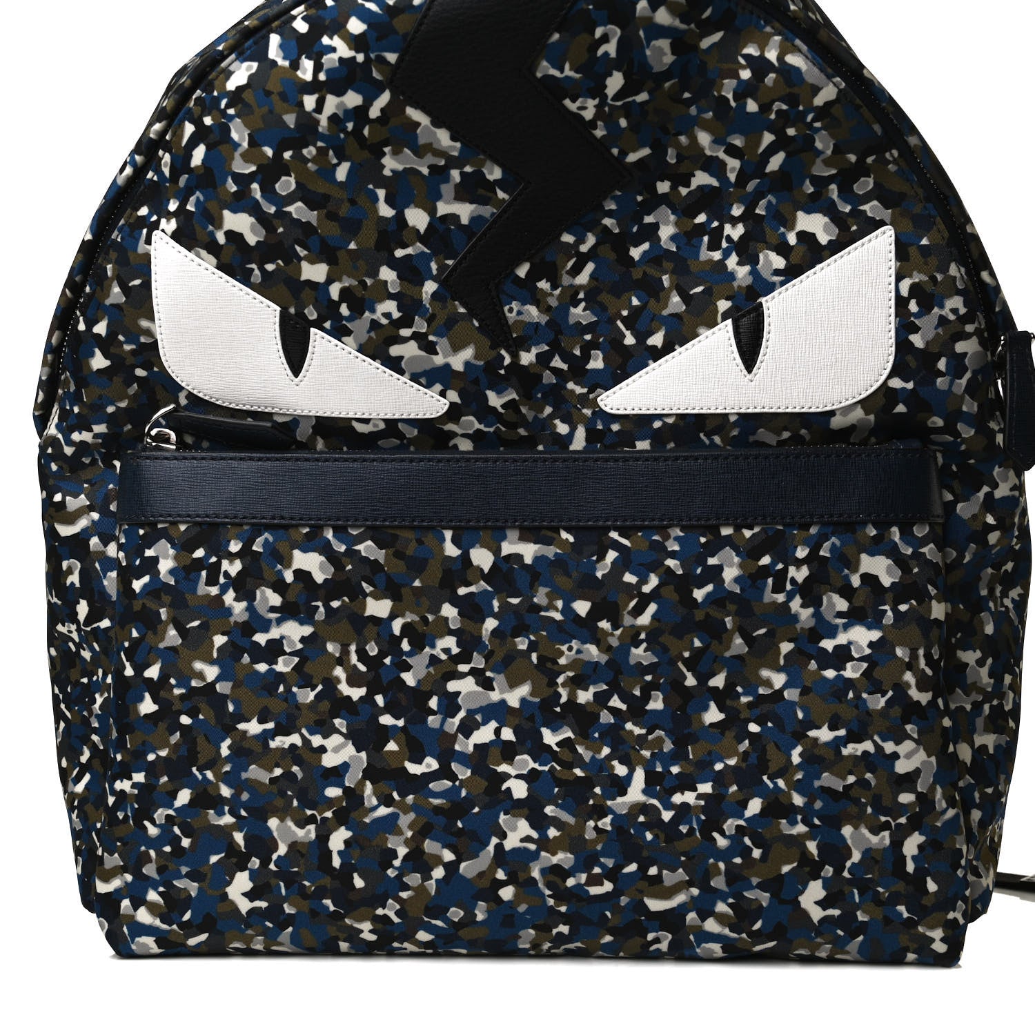 Fendi Nylon Vitello Elite Flamingo Granite Lightning Monster Eyes Backpack Multicolor Lavagna 7 of 12