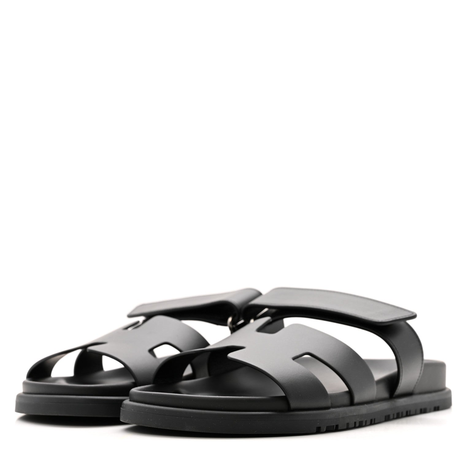 Hermes Calfskin Womens Chypre Sandals 38 Black 4 of 11