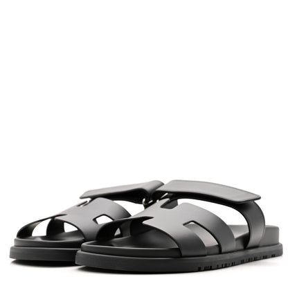 Hermes Calfskin Womens Chypre Sandals 38 Black 4 of 11