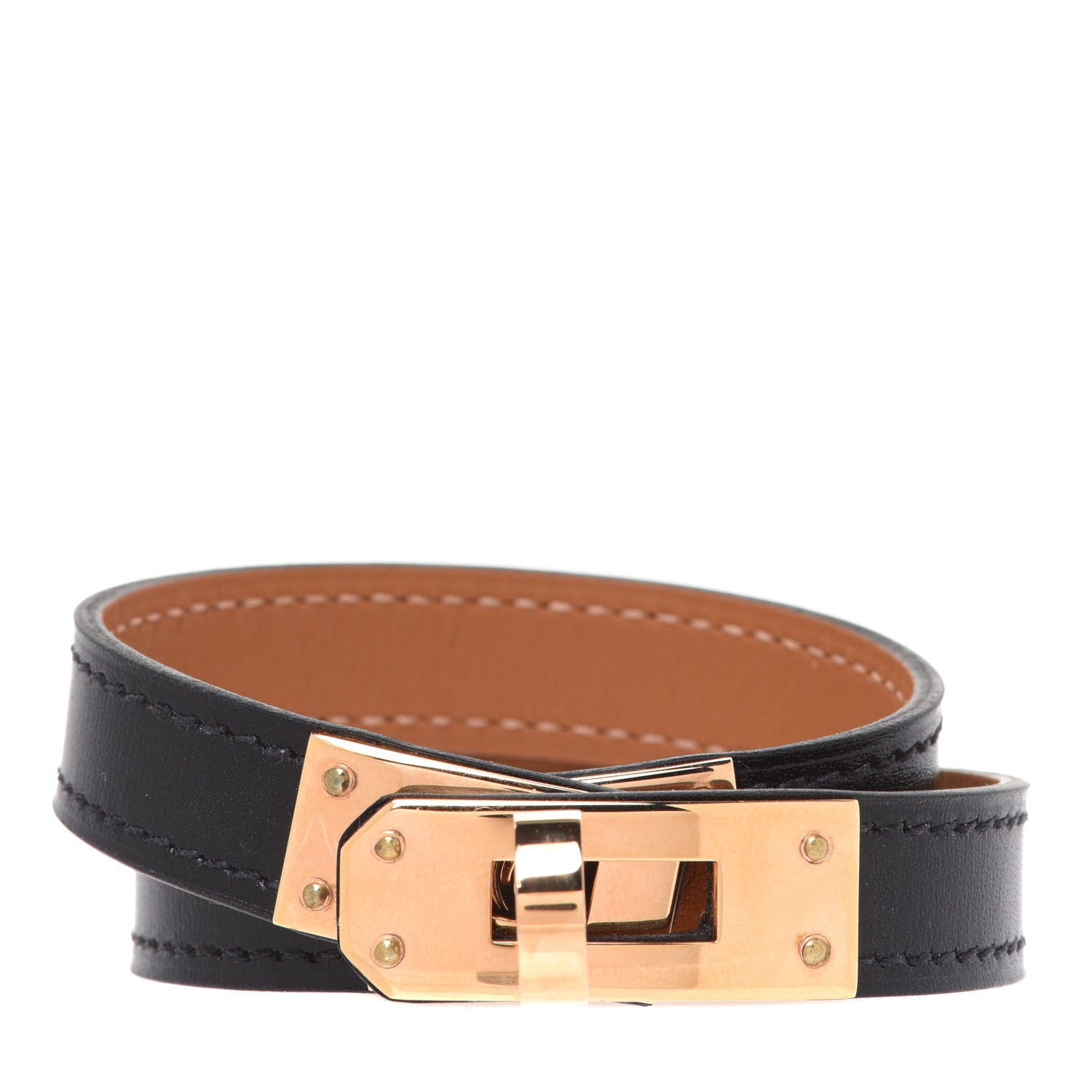 Hermes Box Kelly Double Tour Bracelet T2 Black 1 of 8