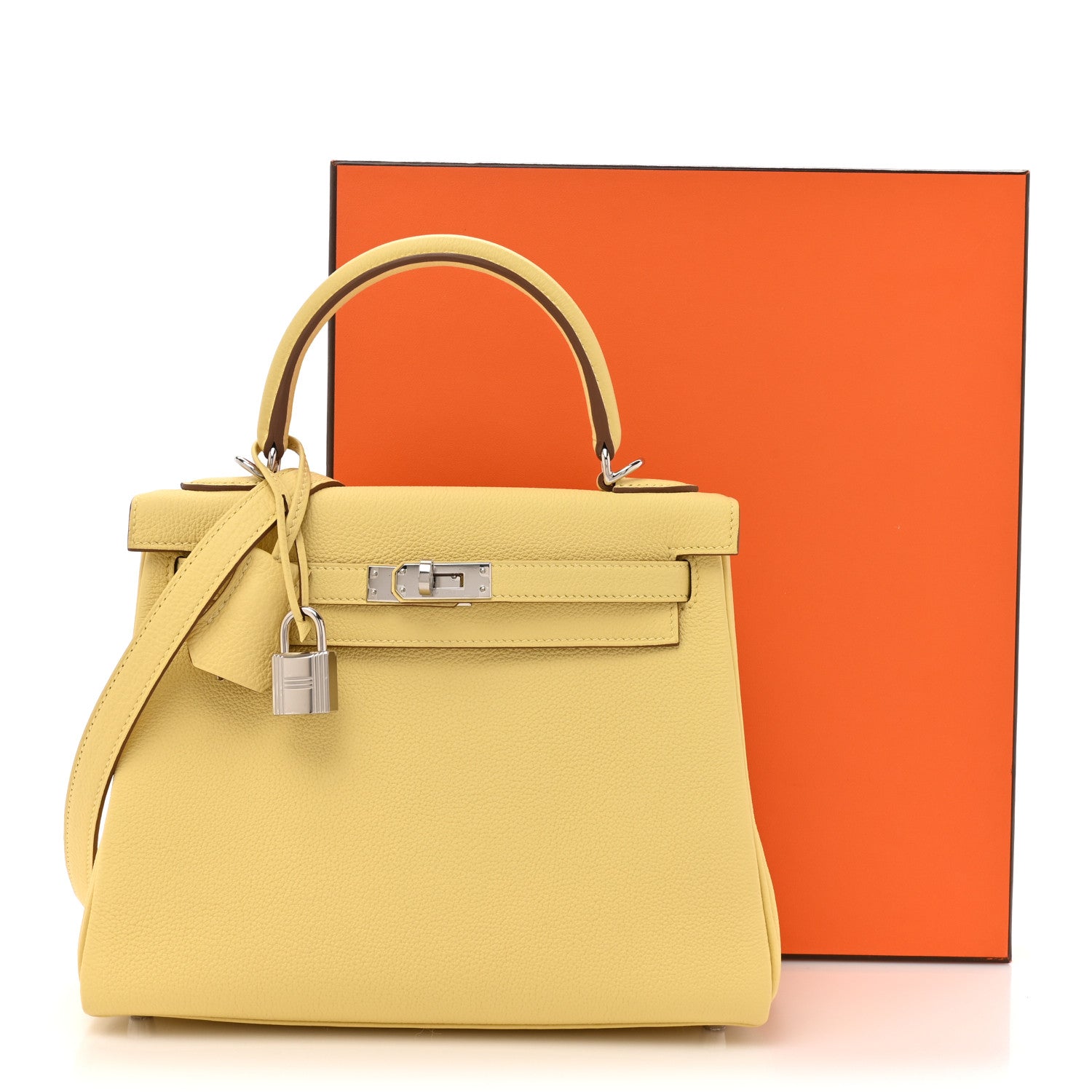 Hermes Taurillon Novillo Kelly Retourne 25 Jaune Poussin 11 of 11