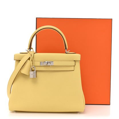 Hermes Taurillon Novillo Kelly Retourne 25 Jaune Poussin 11 of 11