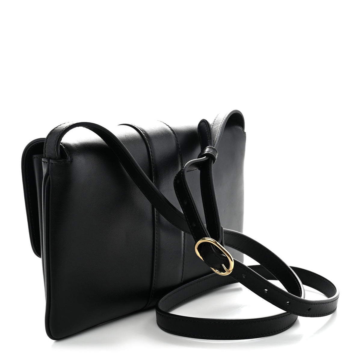 Vitello Palmellato Lux Small Arli Flap Shoulder Bag Black