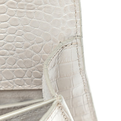 Saint Laurent Calfskin Crocodile Embossed Medium Monogram Sunset Blanc Vintage 13 of 13