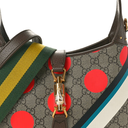 Gucci GG Supreme Monogram Geometric Textured Dollar Calfskin Web Small Jackie 1961 Hobo 8 of 10