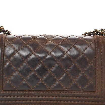 Chanel Nubuck Quilted Medium Boy Flap Brown 10 of 14