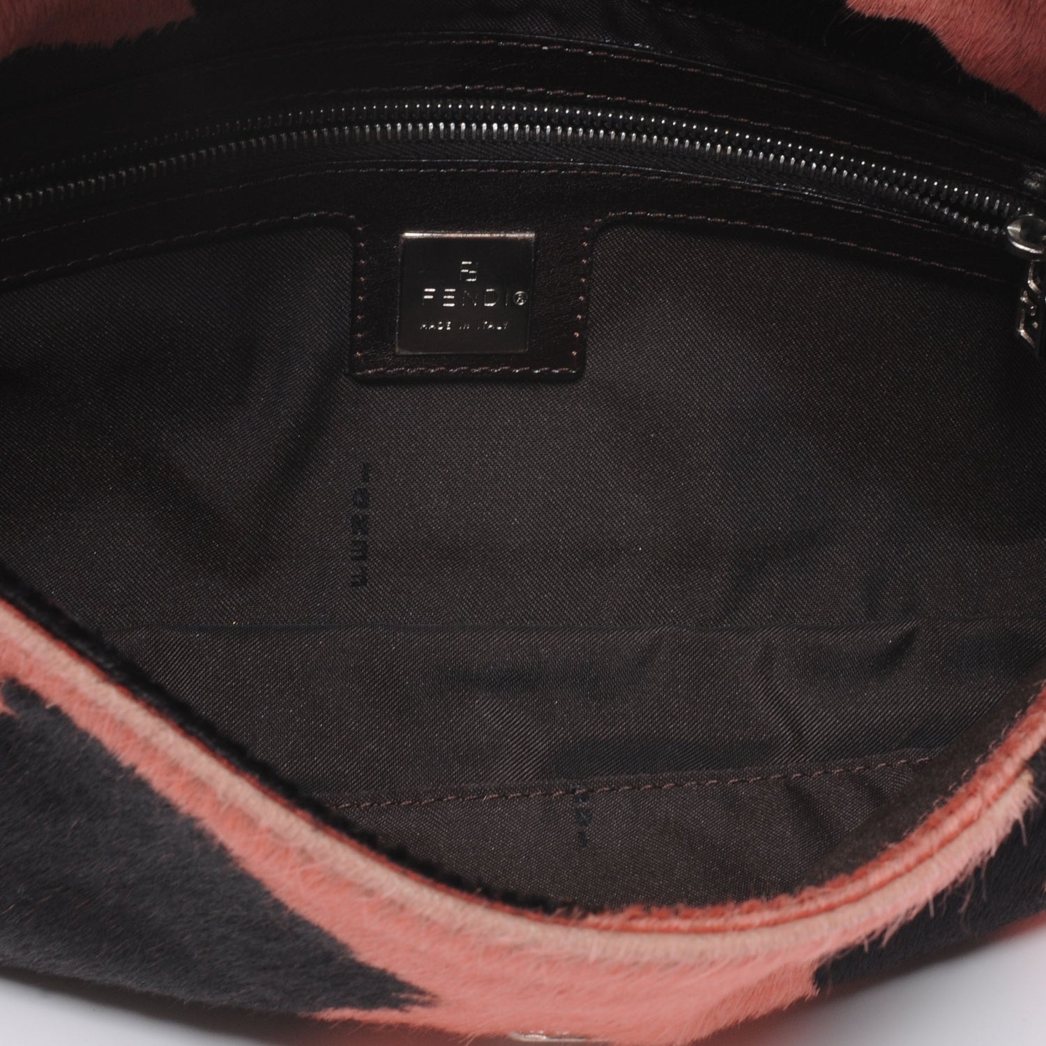 Fendi Calf Hair Cow Print Baguette Pink Black 6 of 8