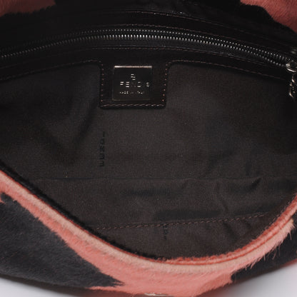 Fendi Calf Hair Cow Print Baguette Pink Black 6 of 8