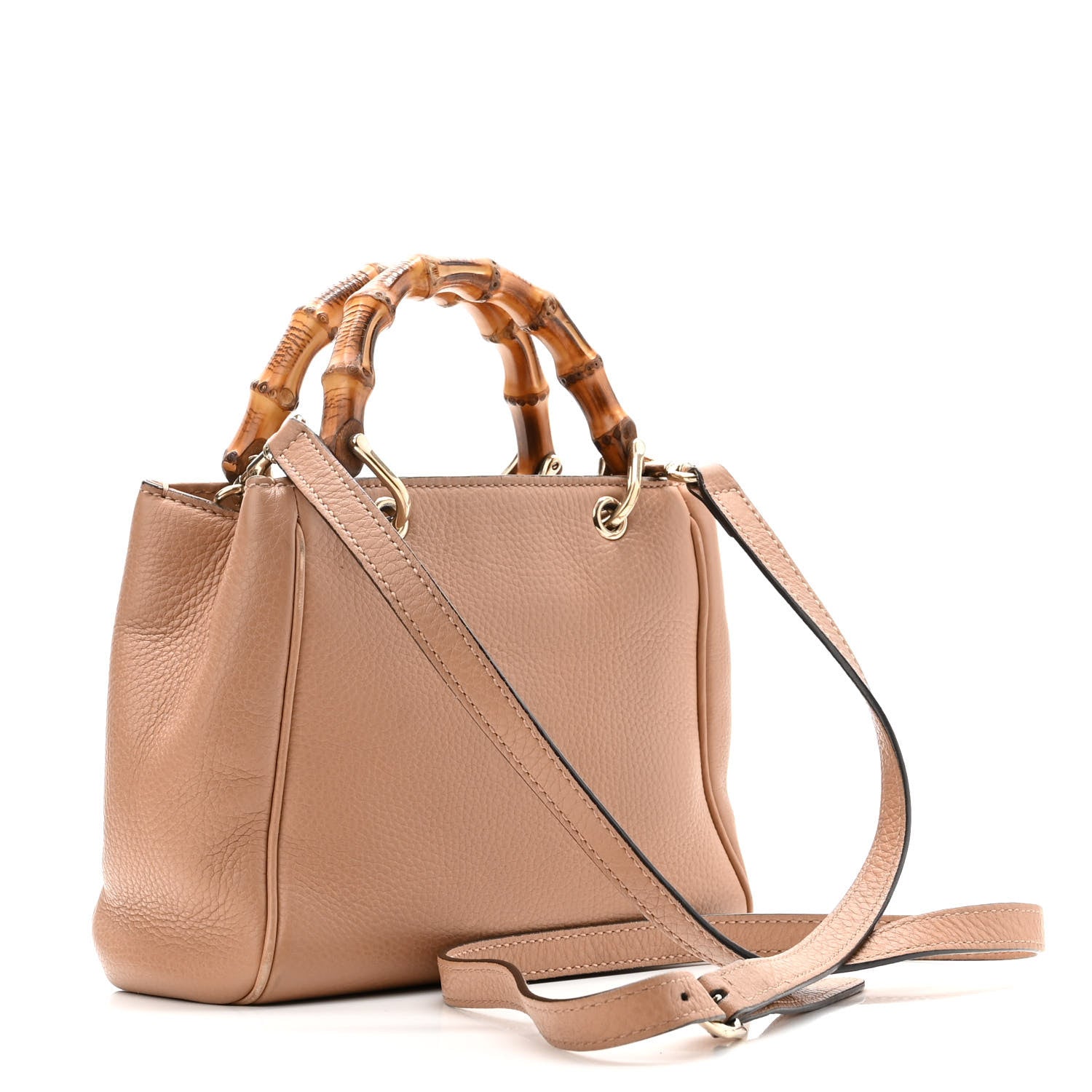 Gucci Cellarius Calfskin Mini Bamboo Shopper Tote Camelia 3 of 10