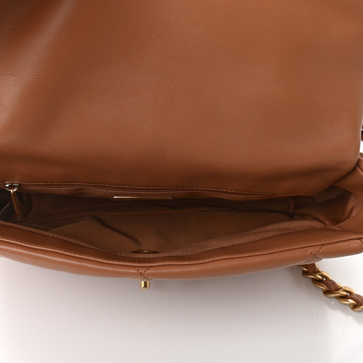 Chanel Lambskin Quilted Large Chanel 19 Flap Brown 7 of 9