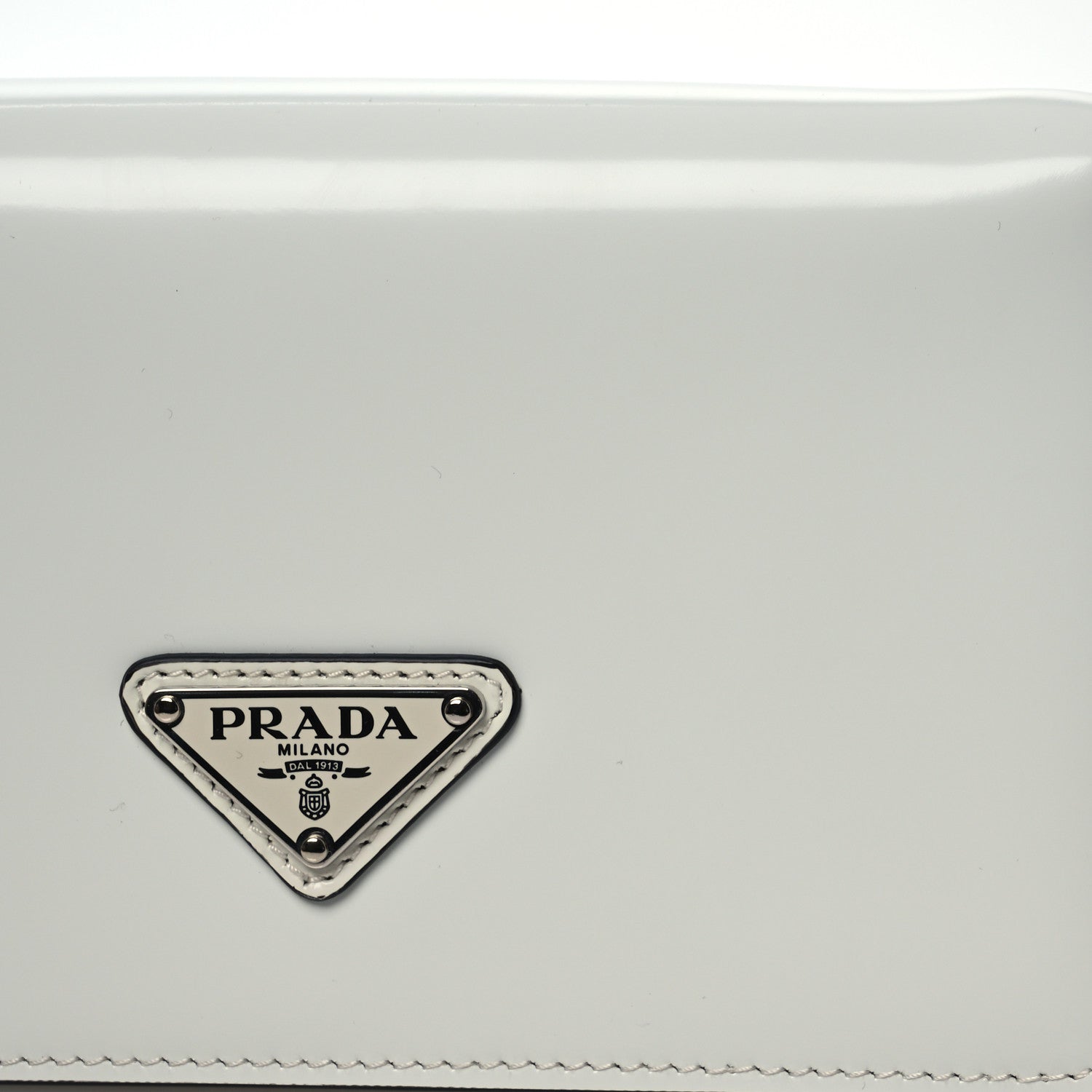 Prada Spazzolato Flap Slide Chain Shoulder Bag White 8 of 13