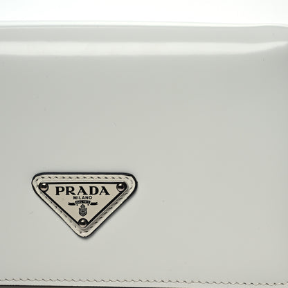 Prada Spazzolato Flap Slide Chain Shoulder Bag White 8 of 13