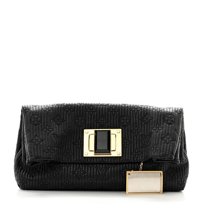 Louis Vuitton Calfskin Quilted Monogram Altair Clutch Black 3 of 11