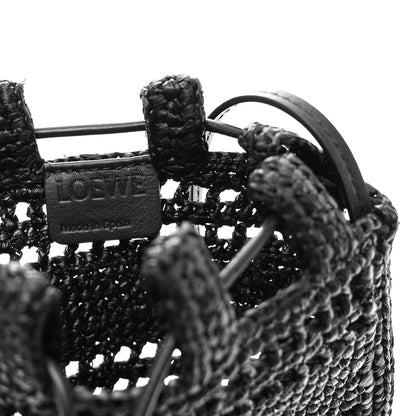 Loewe Raffia Logo Drawstring Pocket Crossbody Black 6 of 10