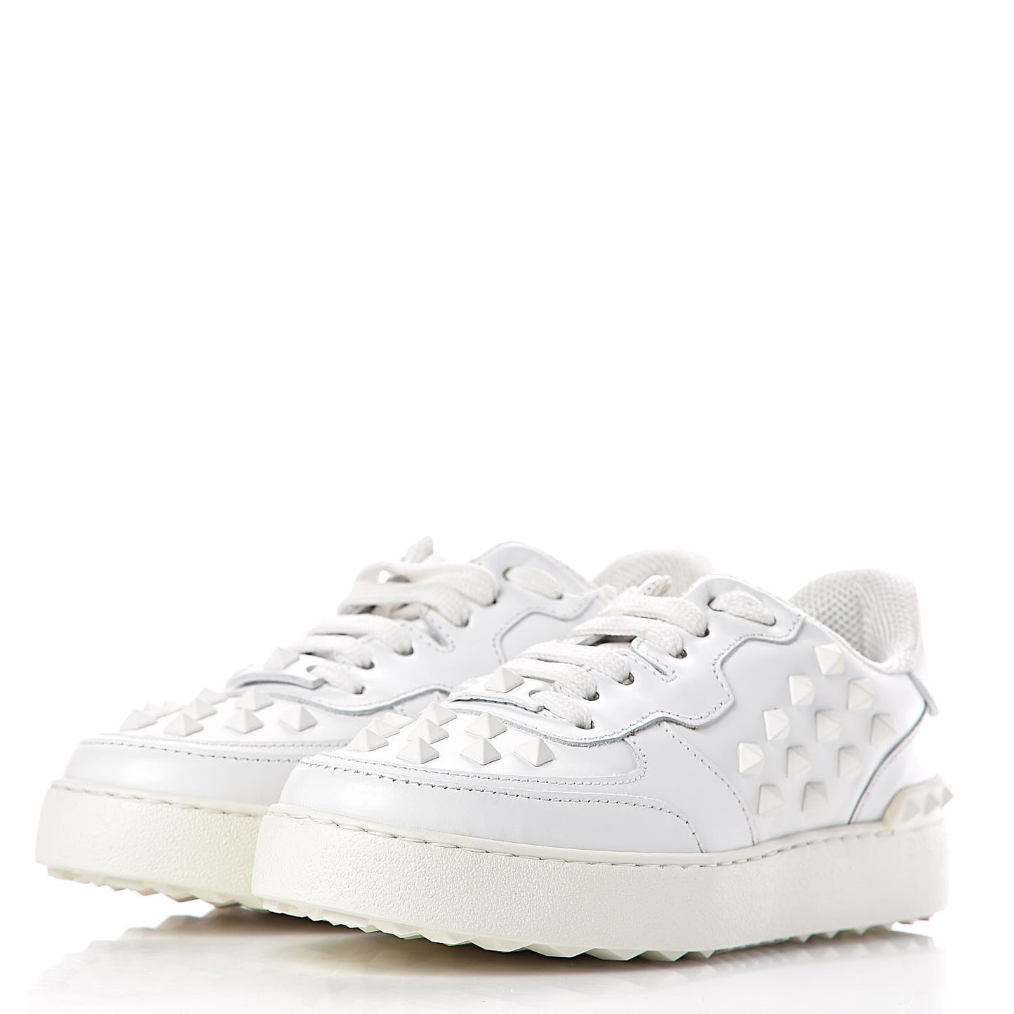 Calfskin Rock Be Low Top Sneakers 36 White