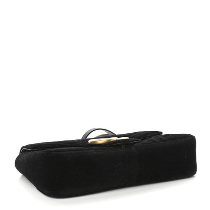Gucci Velvet Matelasse Medium GG Marmont Shoulder Bag Black 4 of 9