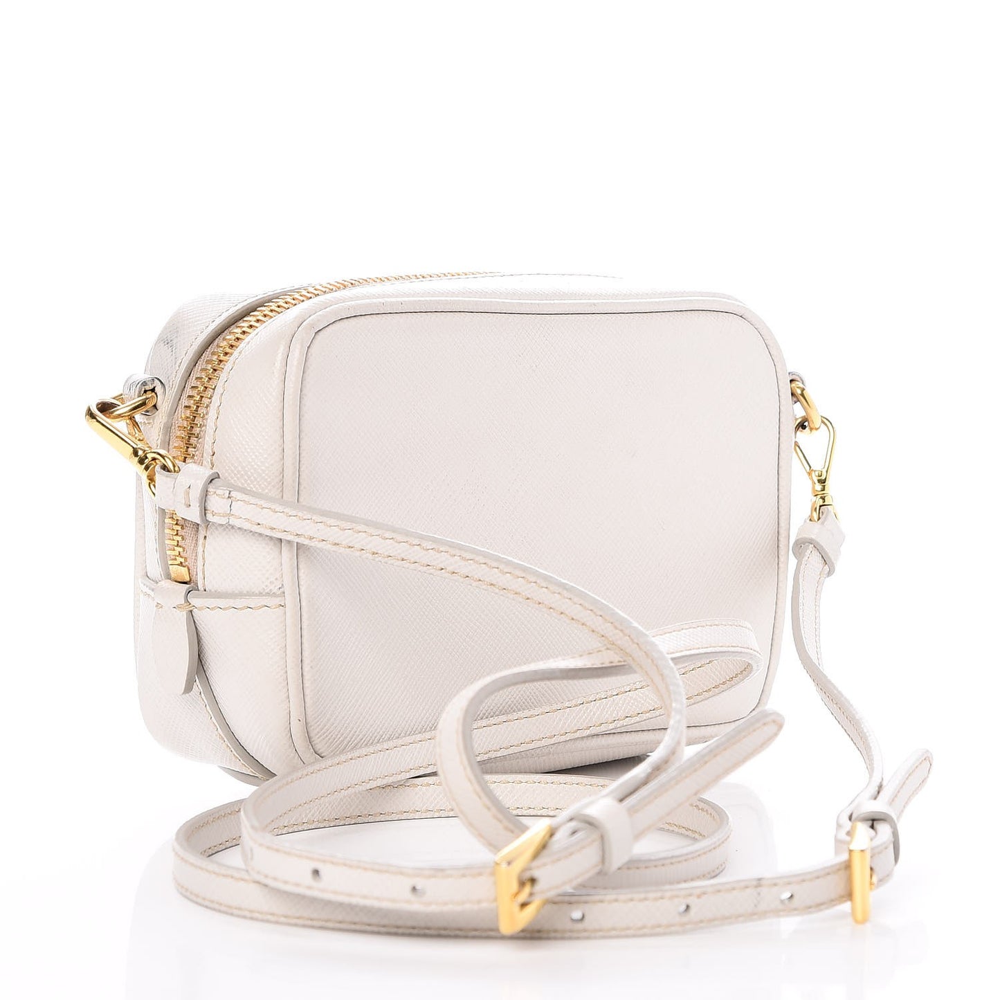 Saffiano Mini Camera Crossbody White