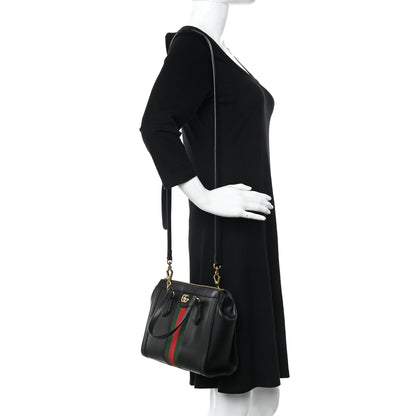 Gucci Textured Calfskin Web Small Ophidia Tote Bag Black 2 of 11