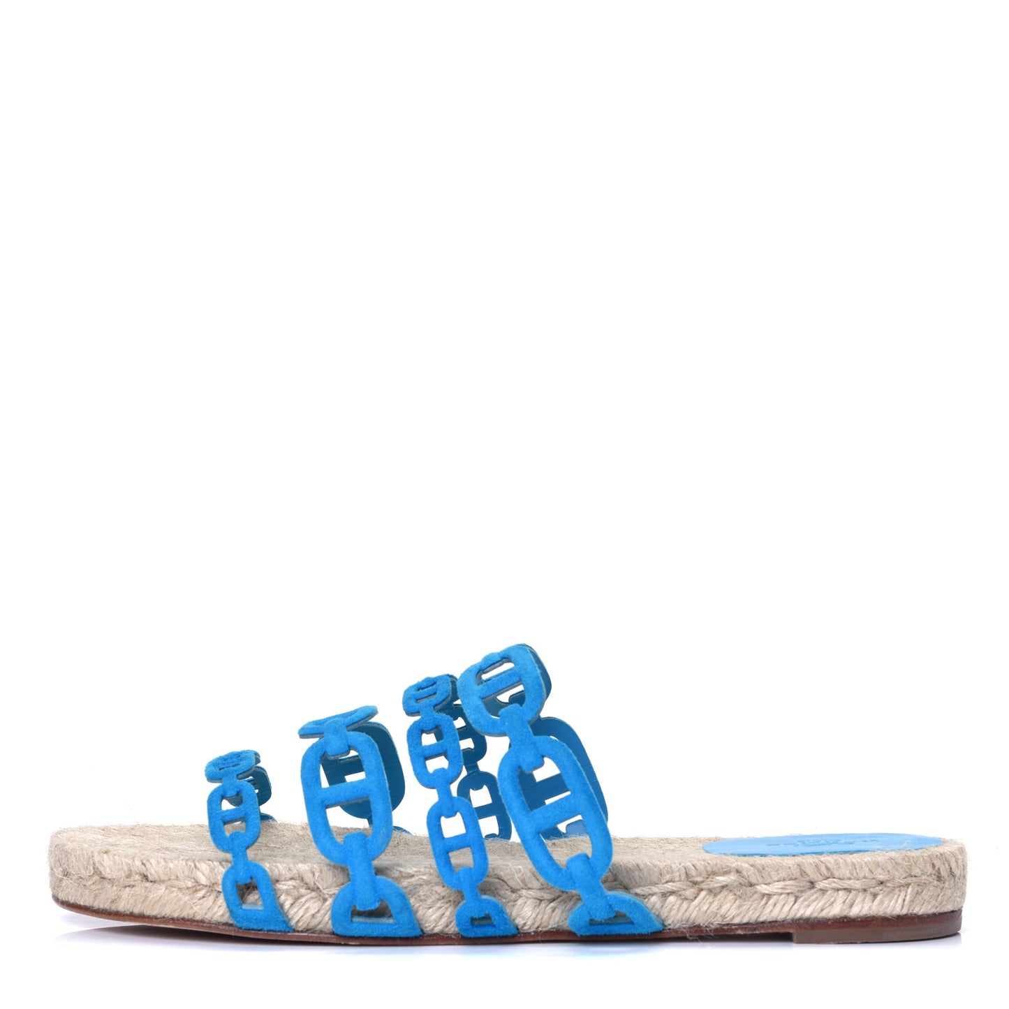 Suede Goatskin Ancone Espadrille Sandals 37 Bleu Vif