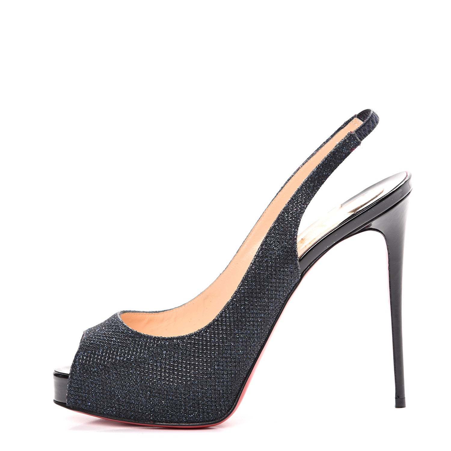 Christian Louboutin Glitter Private Number 120 Pumps 36 Navy Black 1 of 10