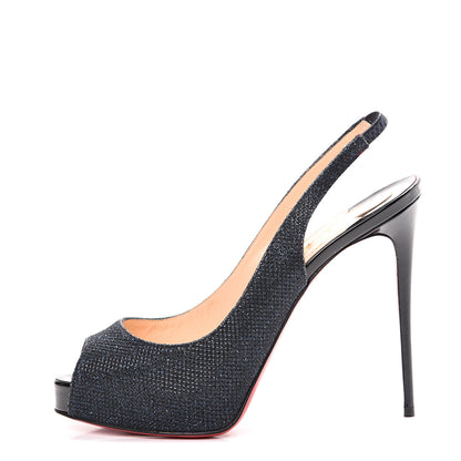 Christian Louboutin Glitter Private Number 120 Pumps 36 Navy Black 1 of 10
