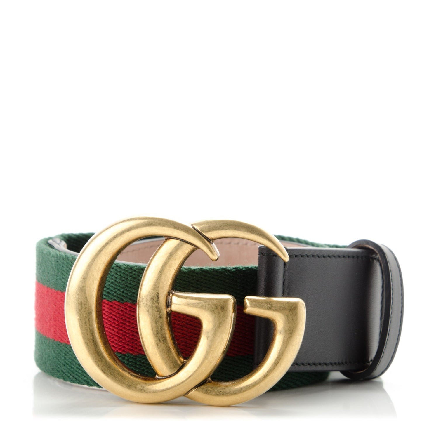 Nylon Calfskin Double G Web 40mm Belt 65 26 Green Red Black
